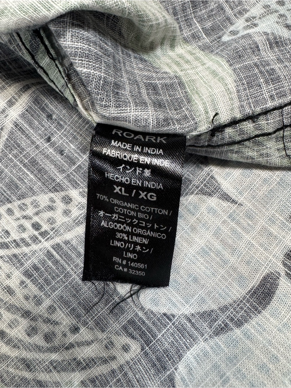 Roark Black Short-Sleeve Floral Button-Down Shirt with Green and Blue Print - Picture 5 of 7